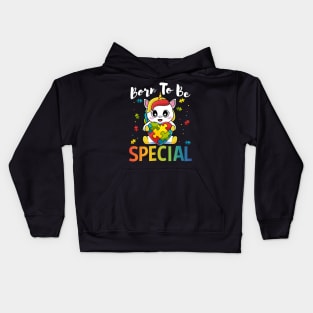 Born To Be Special Unicorn Autism Awareness Kids Hoodie